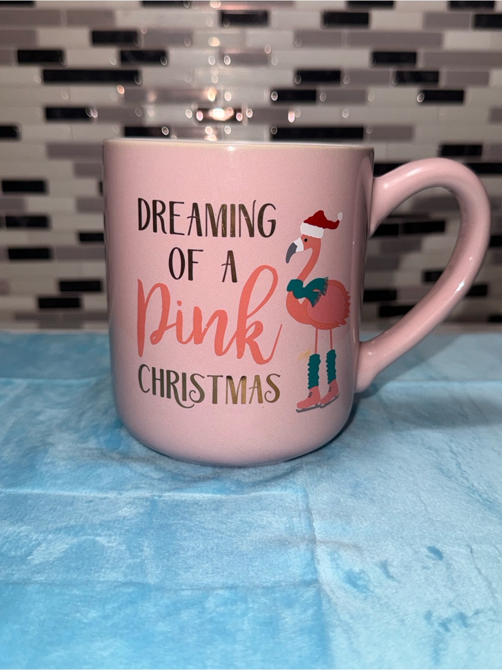 Peppermint & Pine Dreaming Of A Pink Christmas Flamingo Mug